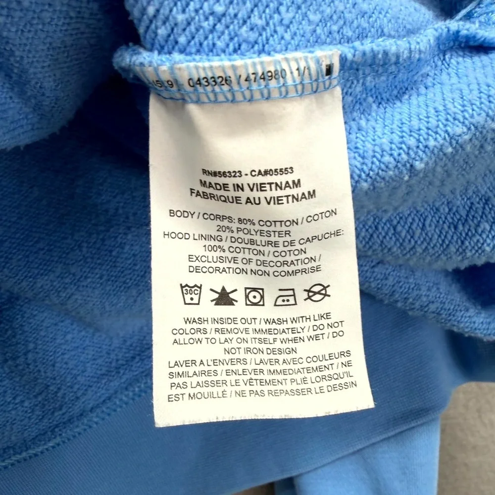Nike Club Fleece Hoodie Womens Small Blue Script Logo Raglan Sleeve Sweatshirt‎